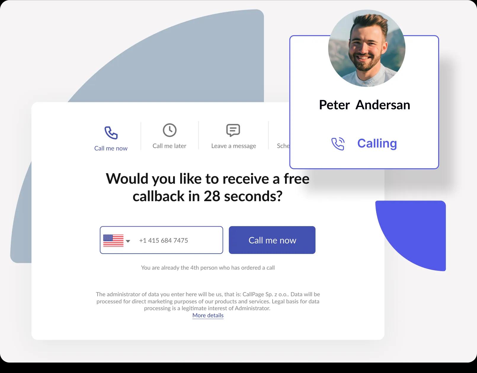CallPage's callback widget - alternative to lead capture forms